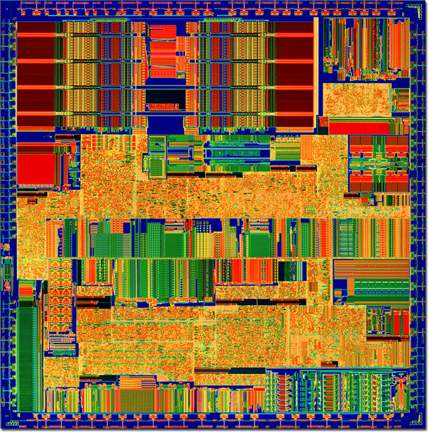 6x86 Microprocessor Die Polysilicon Layer