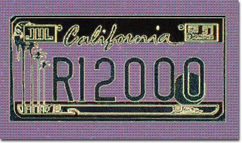 R12000 California License Plate (Darkfield)